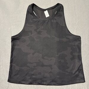 90 Degree by Reflex Tank Top Women S Black Camo Racer Back Athletic Yoga Gym